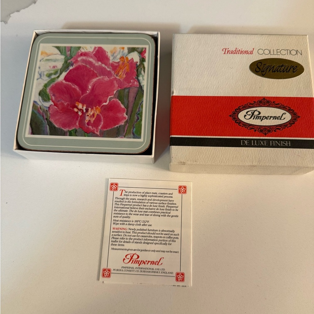 Pimpernel Signature Collection Pink Floral Coasters